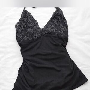 Black Lace Halter Top